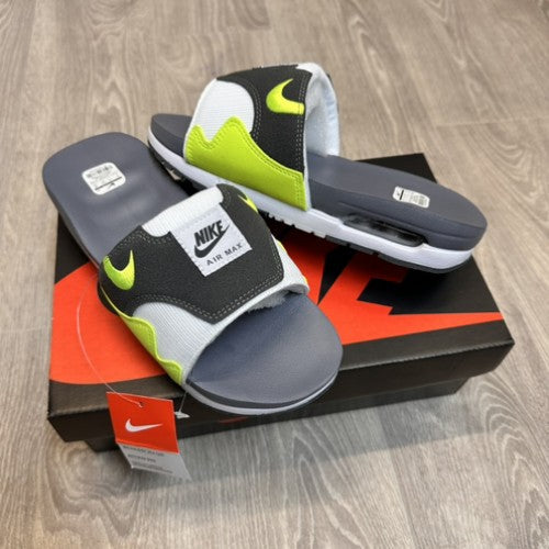 2023 Nike Airmax 1 Premium Neon Grey Flip-Flop