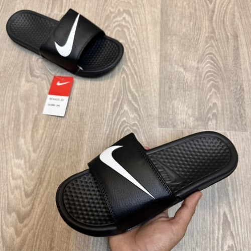 Nike Benassi Swoosh Black White Flip-Flop