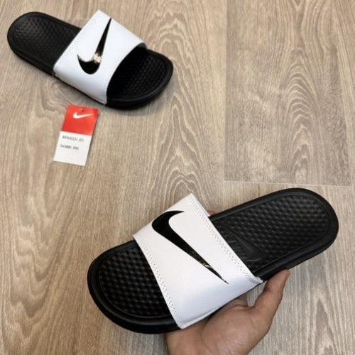 Nike Benassi Swoosh White Black Flip-Flop