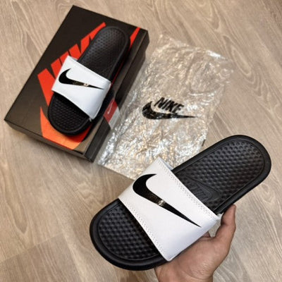 Nike Benassi Swoosh White Black Flip-Flop