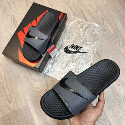 Nike Benassi Swoosh Grey Black Flip-Flop