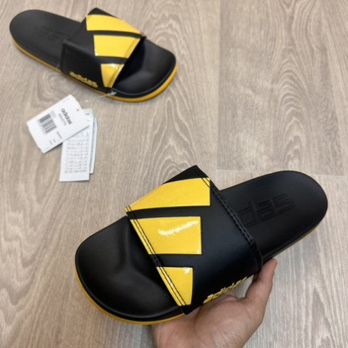 Adidas Adillete Cloudfoam Soft Yellow Black Flip-Flop