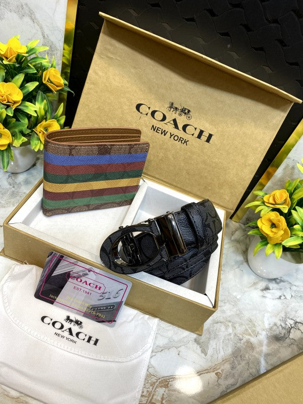 COACH Premium Belt & Wallet Combo C224